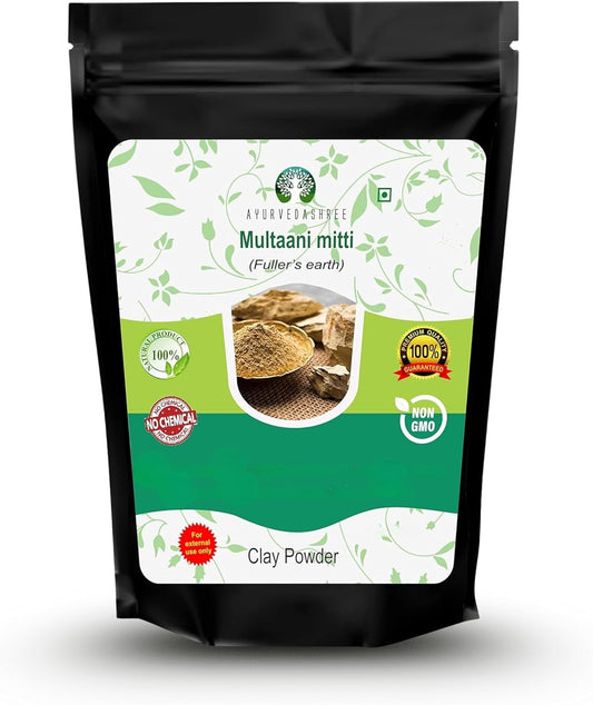AYURVEDASHREE Pure Fuller's Earth Clay (Multani Mitti) Bentonite Clay 50 Gm | Fuller's Earth Powder | Multani Mud Mitti | Indian Healing Clay | No Added Fragrance | Natural Face Pack
