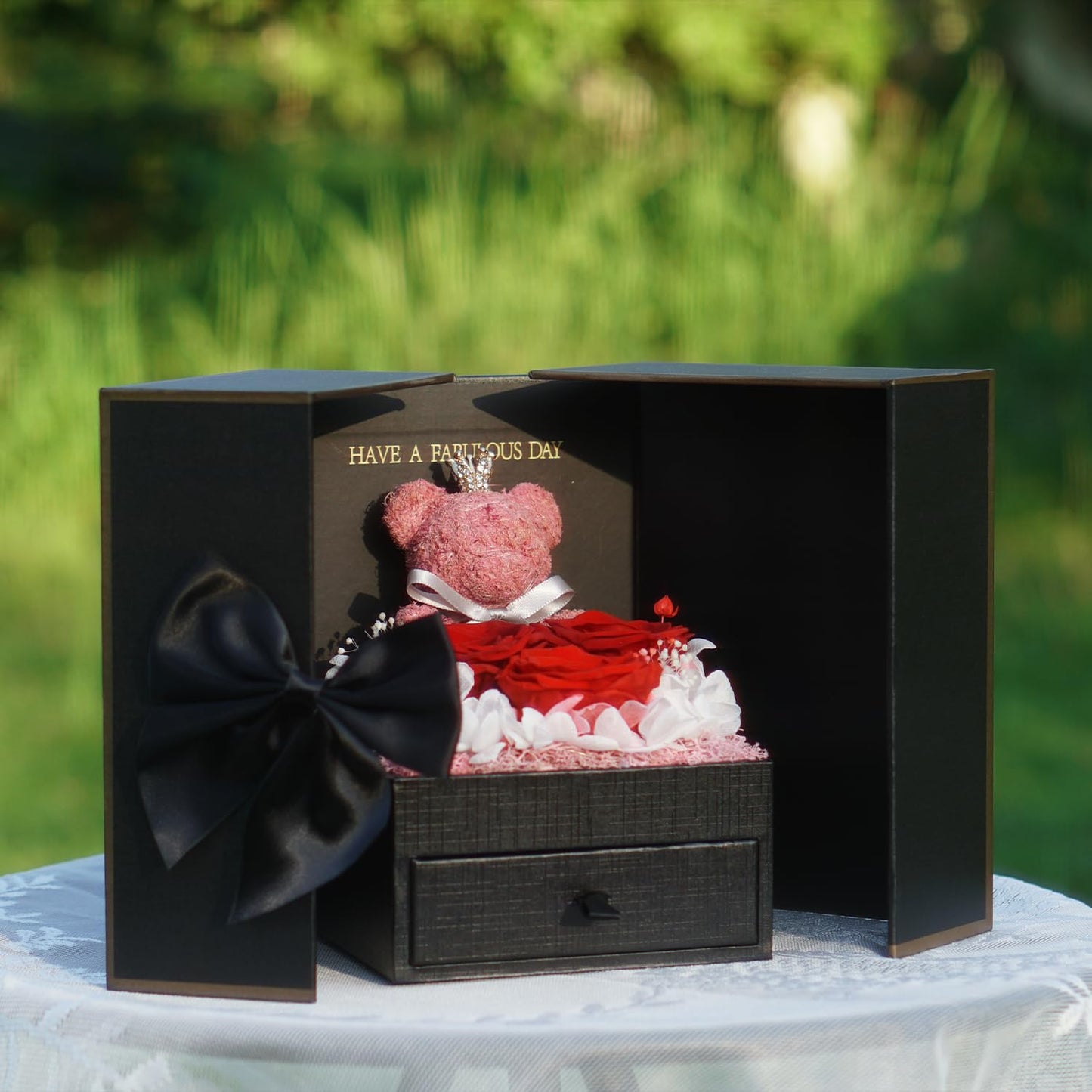 ADDWel Preserved Rose Gifts for Her - Eternal Rose Gifts for Women Mom Girlfriend Wife Sister on Birthday Anniversary, Unique Forever Preserved Rose Box with Personalized Initial Letter Necklace A