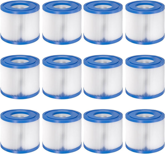 12 Pack Type VI Hot Tub Filters Cartridge Replacement for Saluspa Hot Tub Compatible with Lay-Z-Spa，Coleman SaluSpa 90352E, 58323E, 58323 Swimming Pool Pump