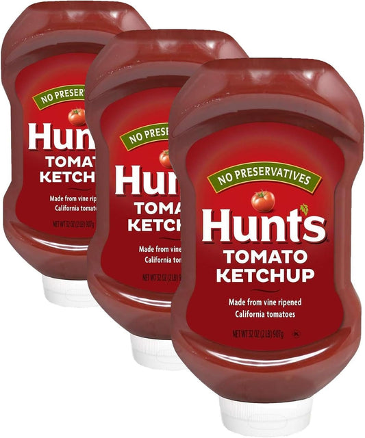 Hunt's Tomato Ketchup Squeeze Bottle, 32 oz (Pack of 3)