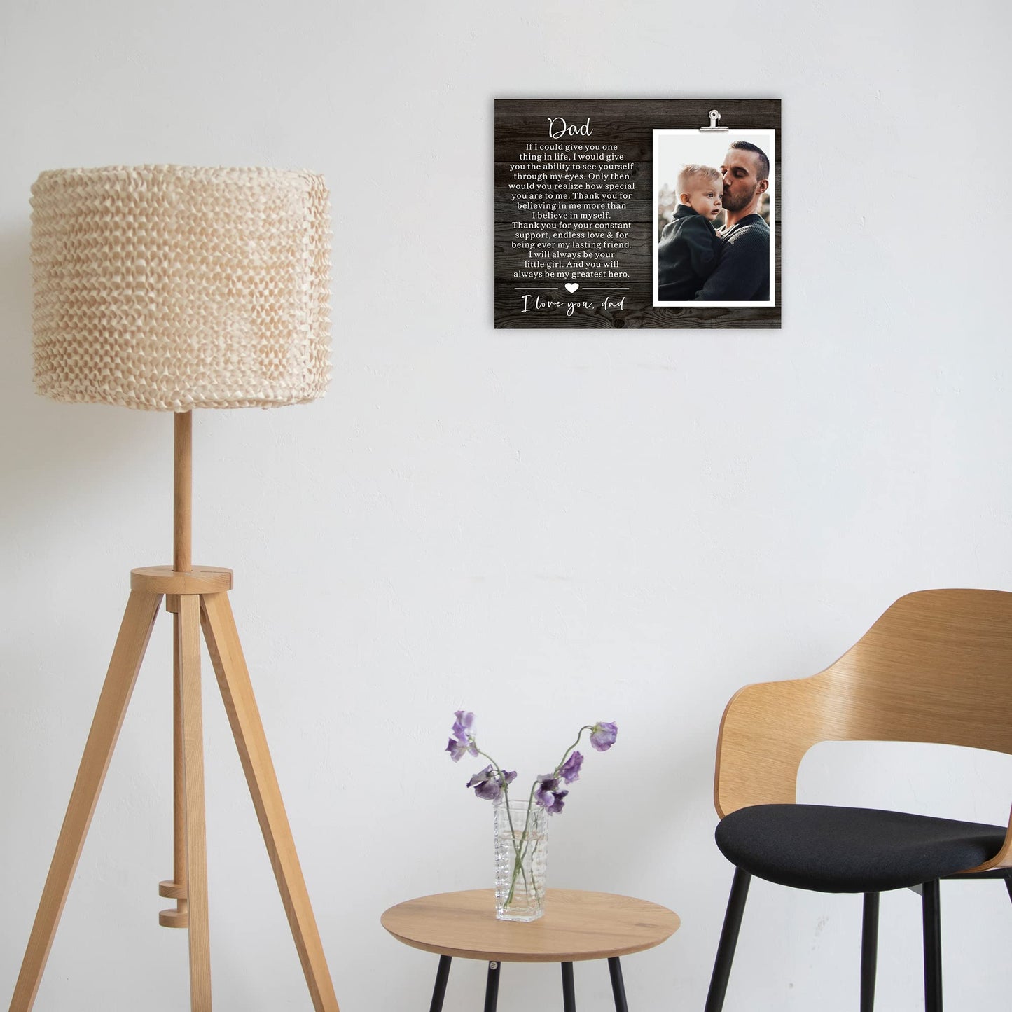 Father's Day & Birthday Keepsake Picture Frame for Dad from Daughter and Son - Best Dad Gift for Christmas