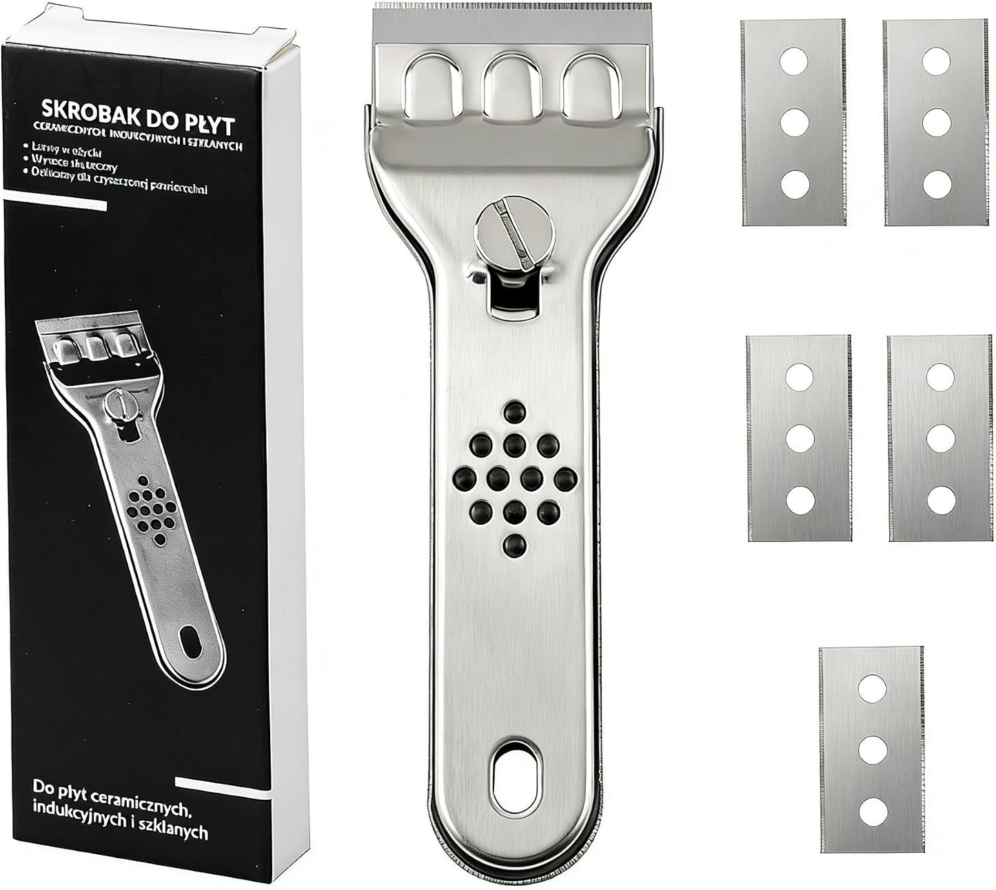 Multifunctional Stainless Steel Cleaning Scraper, Heavy Duty Handheld Scraper Tool with Sharp Blade, Sturdy Cleaning Knife for Removing Stains, Grease, and Adhesives from Kitchen, Stove, and Surfaces