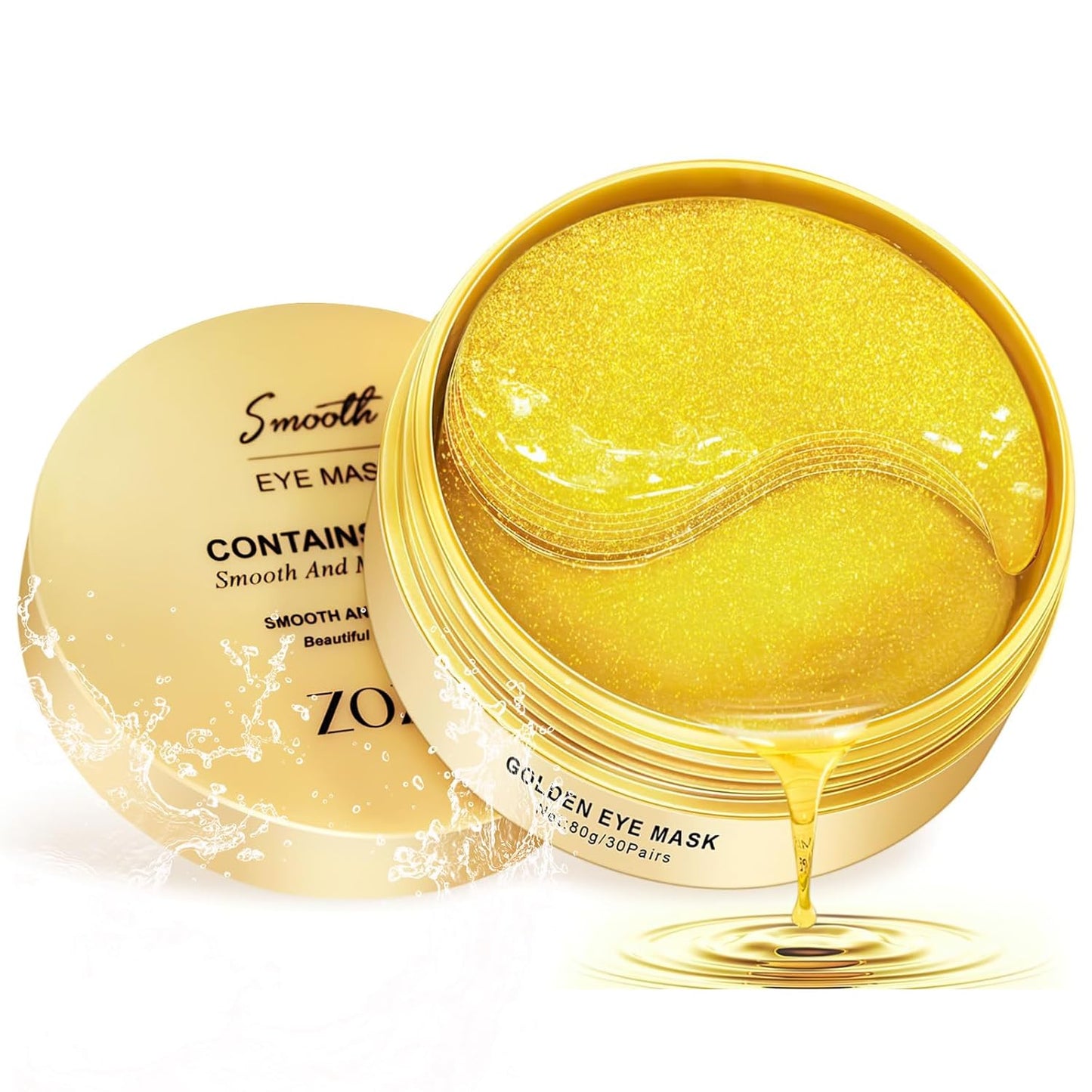 24K Gold Under Eye Patches-120 Pcs,Eye Mask Pure Gold Anti-Aging Collagen Hyaluronic Acid Under Eye Mask for Dark Circles, Puffiness & Wrinkles Refresh Your Skinï¼Goldï¼
