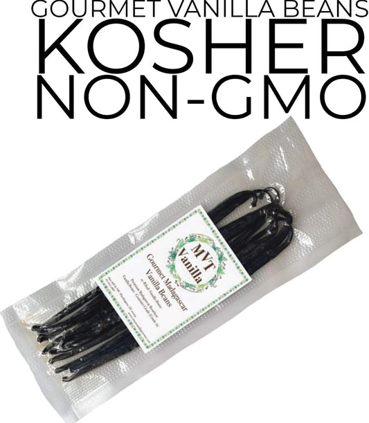 10 Kosher Grade A Madagascar Split Vanilla Pods perfect for cooking, extracts and baking 5,5 to 8 inches