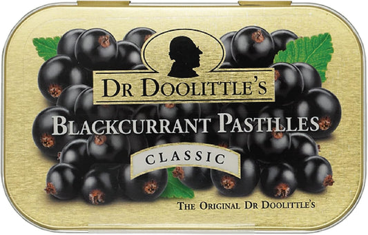 Dr. Doolittle’s Classic Soft Fruit Pastilles for Voice and Throat, Blackcurrant Flavor, 2.12 Ounce Tin, approximately 25 Count Package