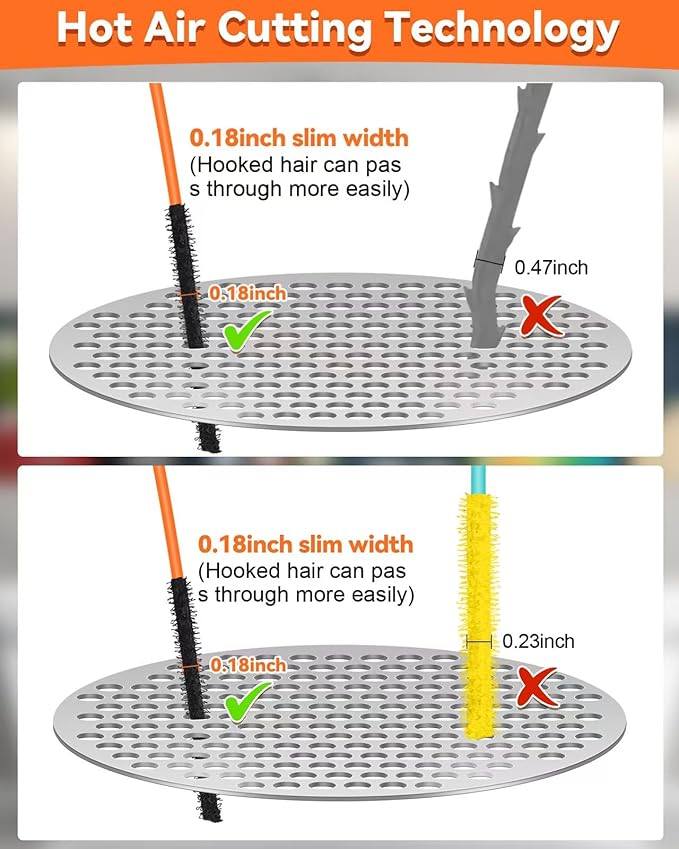 35 Inch Anti-break Metal Drain Snake, Hair Clog Remover, Drain Cleaner Tool with Nylon Coating Sink Snake, Clog Remover for Shower, Bathroom Sink Tub (6 Pack)
