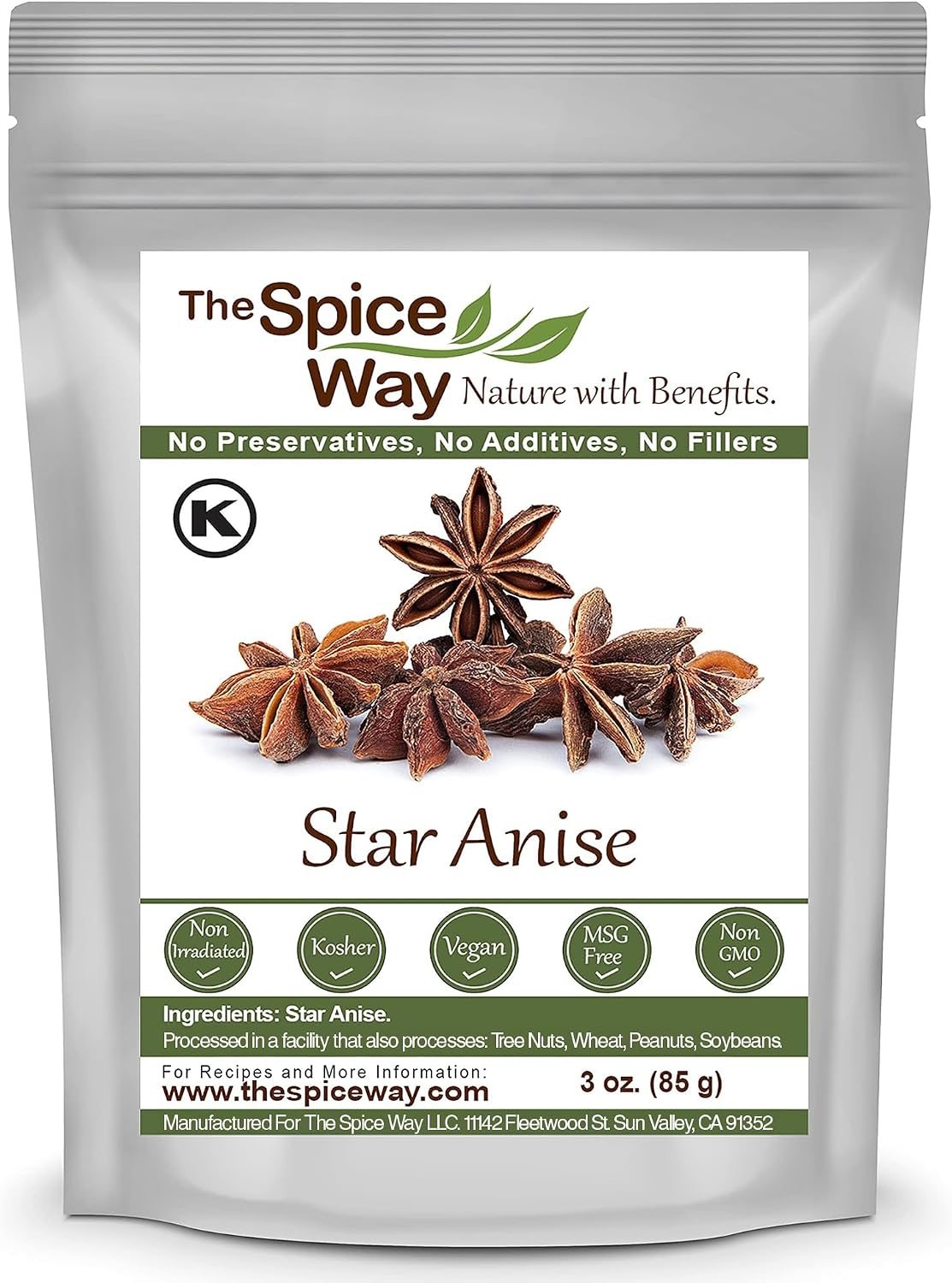 The Spice Way Star Anise - whole star anise (3 oz) great for baking and tea
