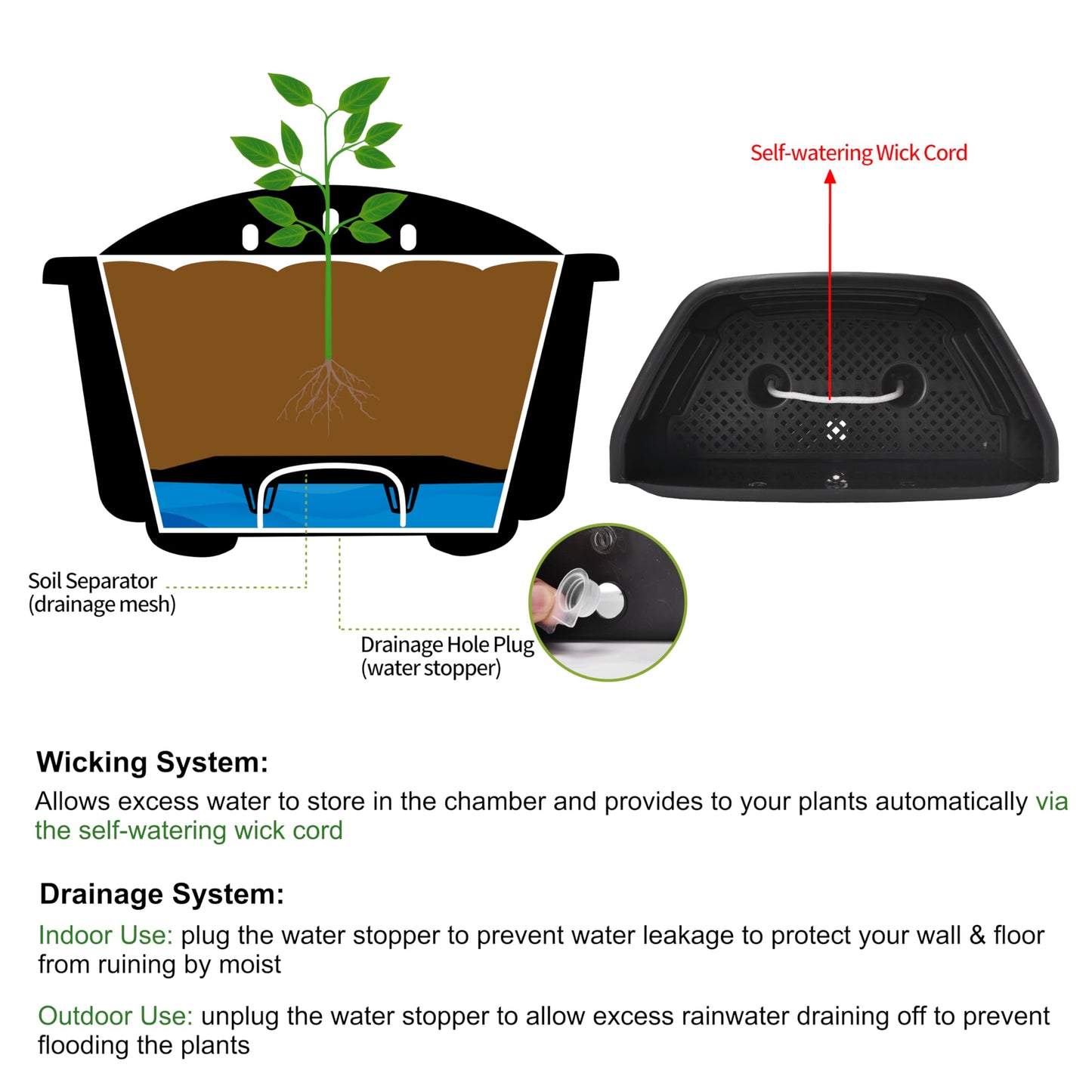 ORIMERC 9.8 Inches Self Watering Wall Planters for Indoor Plants, Railing Planters Balcony Planters Wall Hanging Planters, Lightweight, Dark Coffee (Pack of 8)