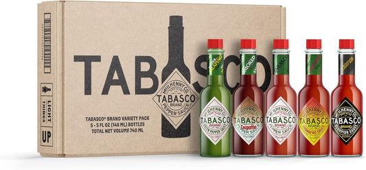 TABASCO Brand Hot Sauce Variety Pack, Gift Set Includes Five Different 5 Fl Oz Tabasco Hot Sauce Flavors, Perfect for Eggs, Pizza, Tacos, and More, 25 Fl Oz (Pack of 5)