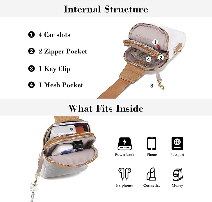 INICAT Small Sling Bag for Women Everyday & Travel Crossbody Bags Lightweight Cross Body Purses Vegan Leather