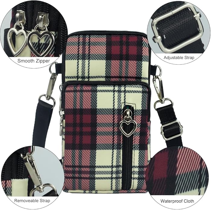 JANKS Small Crossbody Bag for Women - Mini Phone Purses with Crossbody Strap and Wallet - Nylon Arm Bag