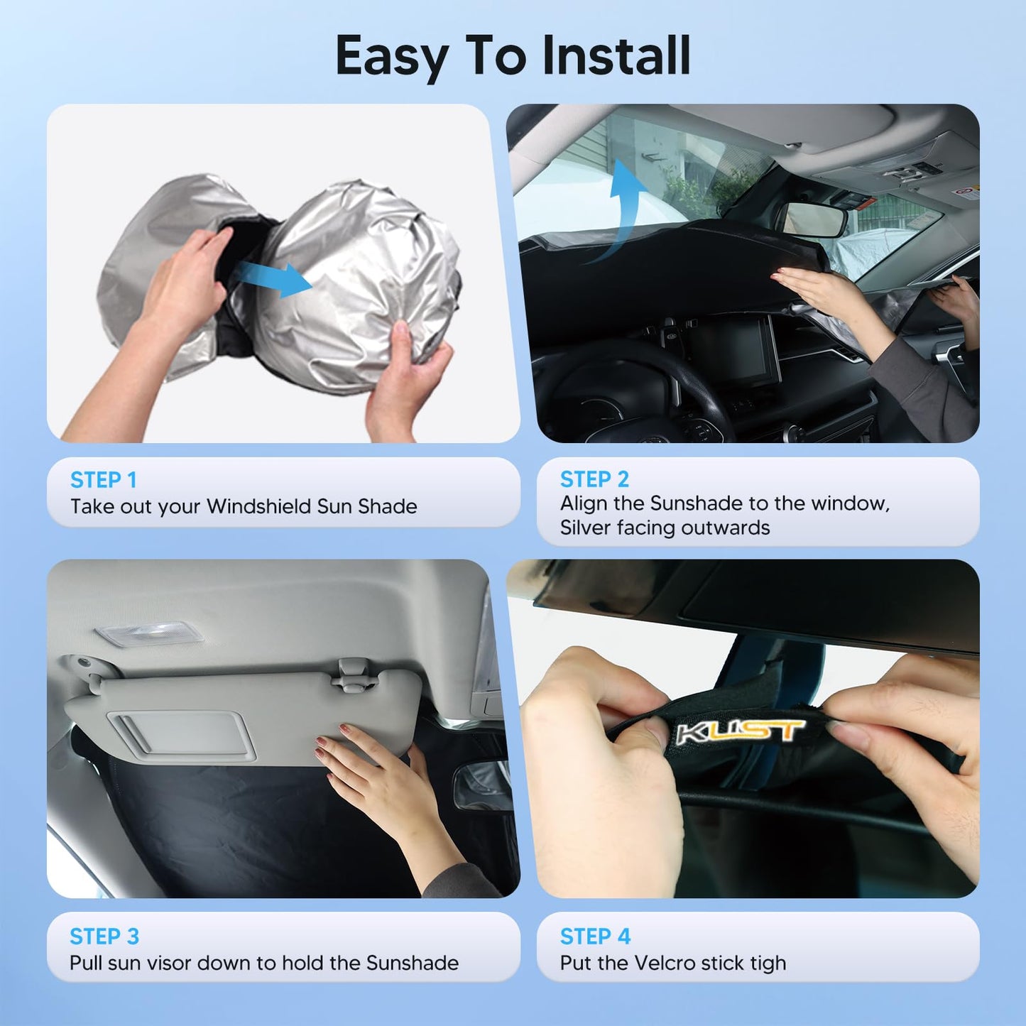KUST Windshield Sun Shade for 1999-2006 Chevrolet Chevy Silverado/GMC Sierra 1500 2500 3500 2500HD Accessories Sunshade Window Protectors Foldable Blocks UV Rays Keep Your Car Cooler