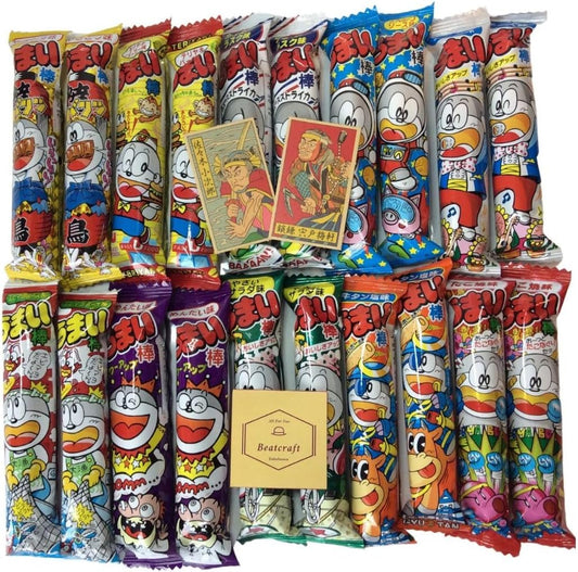 Beatcraft™ Japanese Dagashi Umaibo Happy Set (Regular, 20 Count) – 10 Flavors Variety Pack – Japanese Snack Assortment