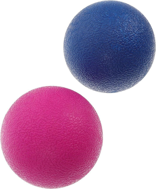 2pcs Therapy Massage Balls for Plantar Foot and Wrist, Pilates Fitness Accessories for Yoga Balance and Stability Training, Pink Blue Set