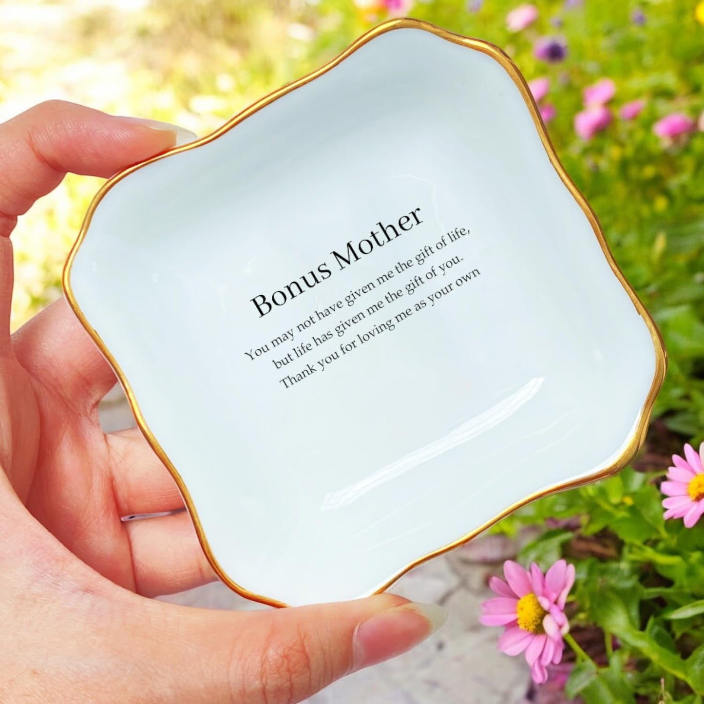 BAT TRANG Ceramic Jewelry Dish, When I Fell In Love With Your Son Ring Dish, Mother In Law Gift From Daughter In Law, Wedding Gift For Mother Of The Groom, Gift From Bride (Bonus Mom)