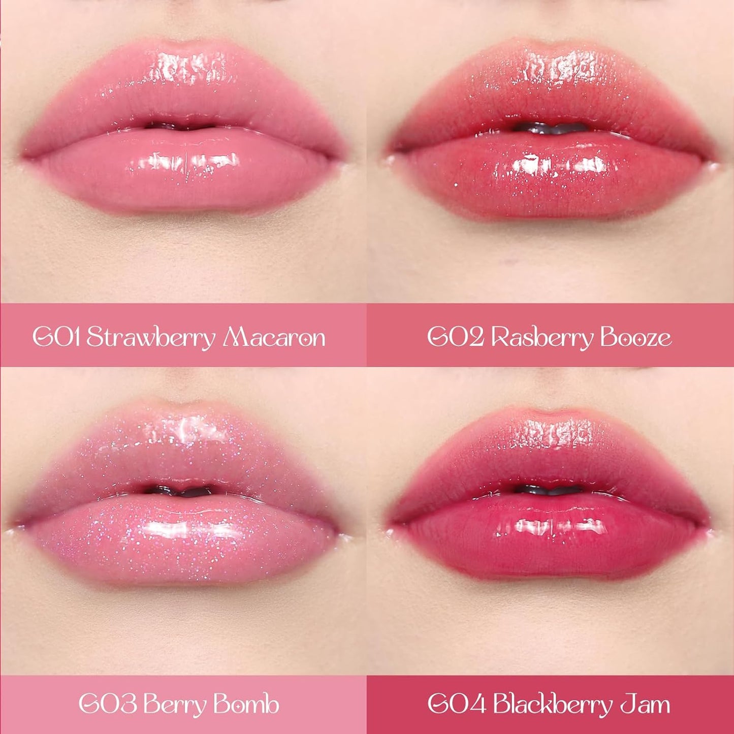 Flower Knows Violet Strawberry Rococo Glowy Lip Gloss,Moisturizing Tinted Lip Oil-Hydrating Lip Makeup for Girls&Women-Vegan & Cruelty-Free-0.12 Fl Oz,1 Count (G04 Blackberry Jam)