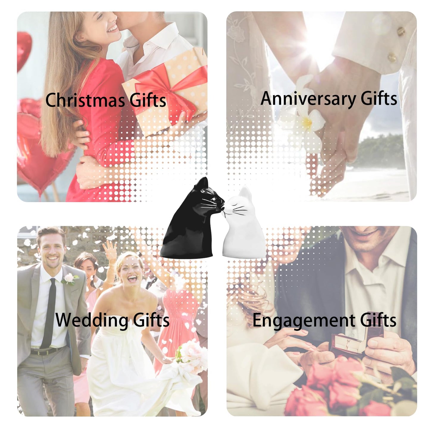 Couple Gifts Kissing Cat Coffee Mug Set Engagement Gifts for Couples Mr and Mrs Presents Anniversary Wedding Gift for couple 2025 Cute Mugs Gift Cat Mugs for cat Lovers