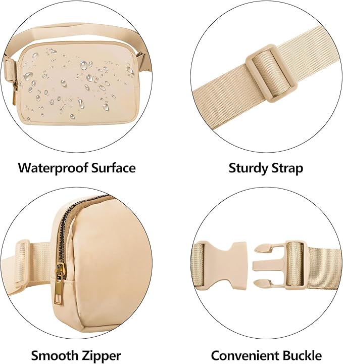 VOROLO Fanny Pack For Women And Men Crossbody Bag Belt Bag with Adjustable Strap Graduation Gifts Khaki