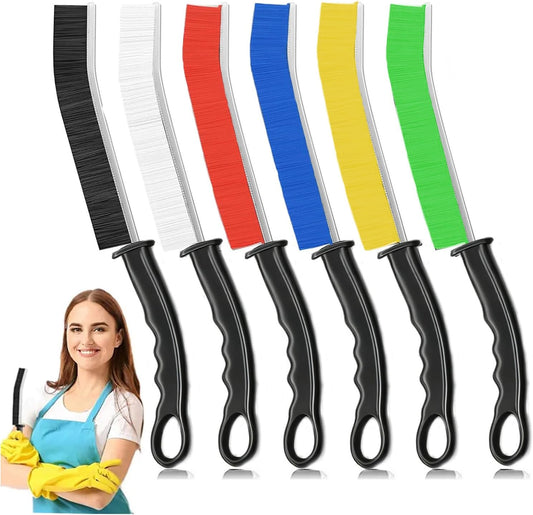6Pcs Hard Bristle Crevice Cleaning Brush, Multifunctional Premium Crevice Cleaning Tool, Designed for Cleaning Narrow Spaces, Suitable for Toilet, Faucets, Kitchen, Grout,Colorful