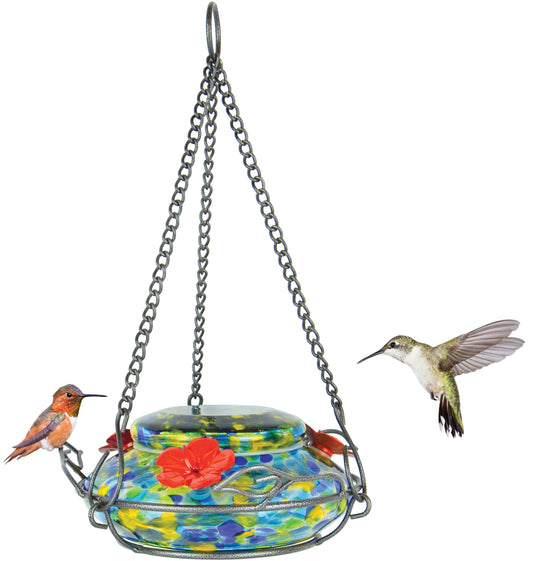 Nature's Way Bird Products GHF7 Hand Blown Illuminated Top Fill Hummingbird Feeder