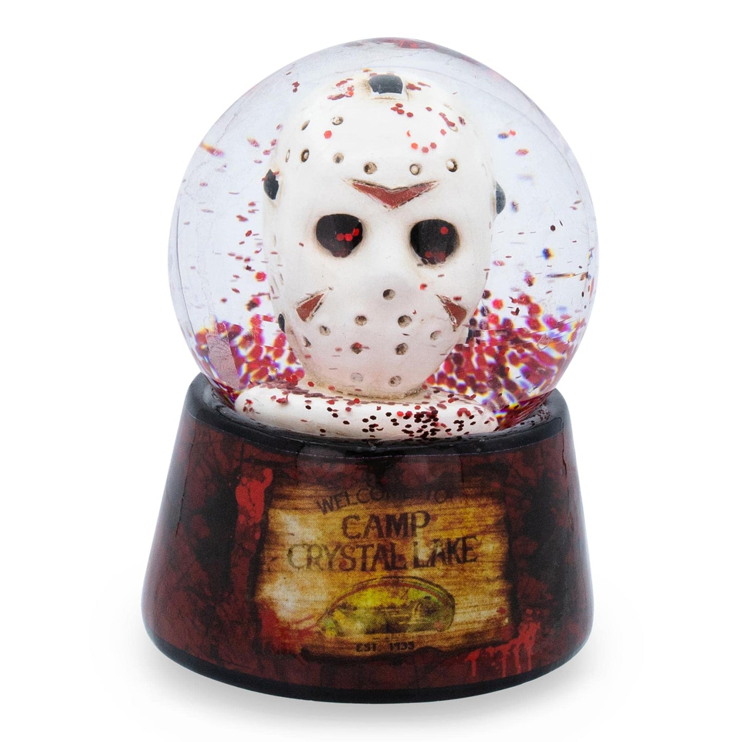 Silver Buffalo Friday The 13th Jason's Mask 3-Inch Mini Snow Globe with Swirling Glitter Display Piece | Horror Movie Collectible Keepsake