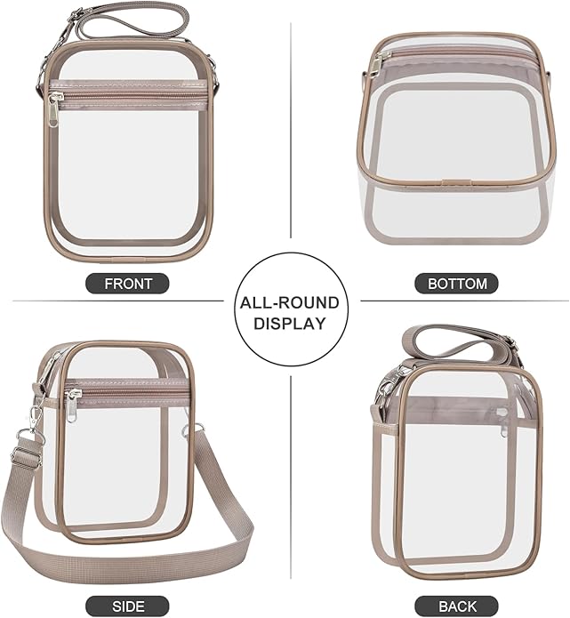 USPECLARE Clear Purse Stadium Transparent Messenger Bag Stadium Approved for Men and Women Clear CrossBody Bag
