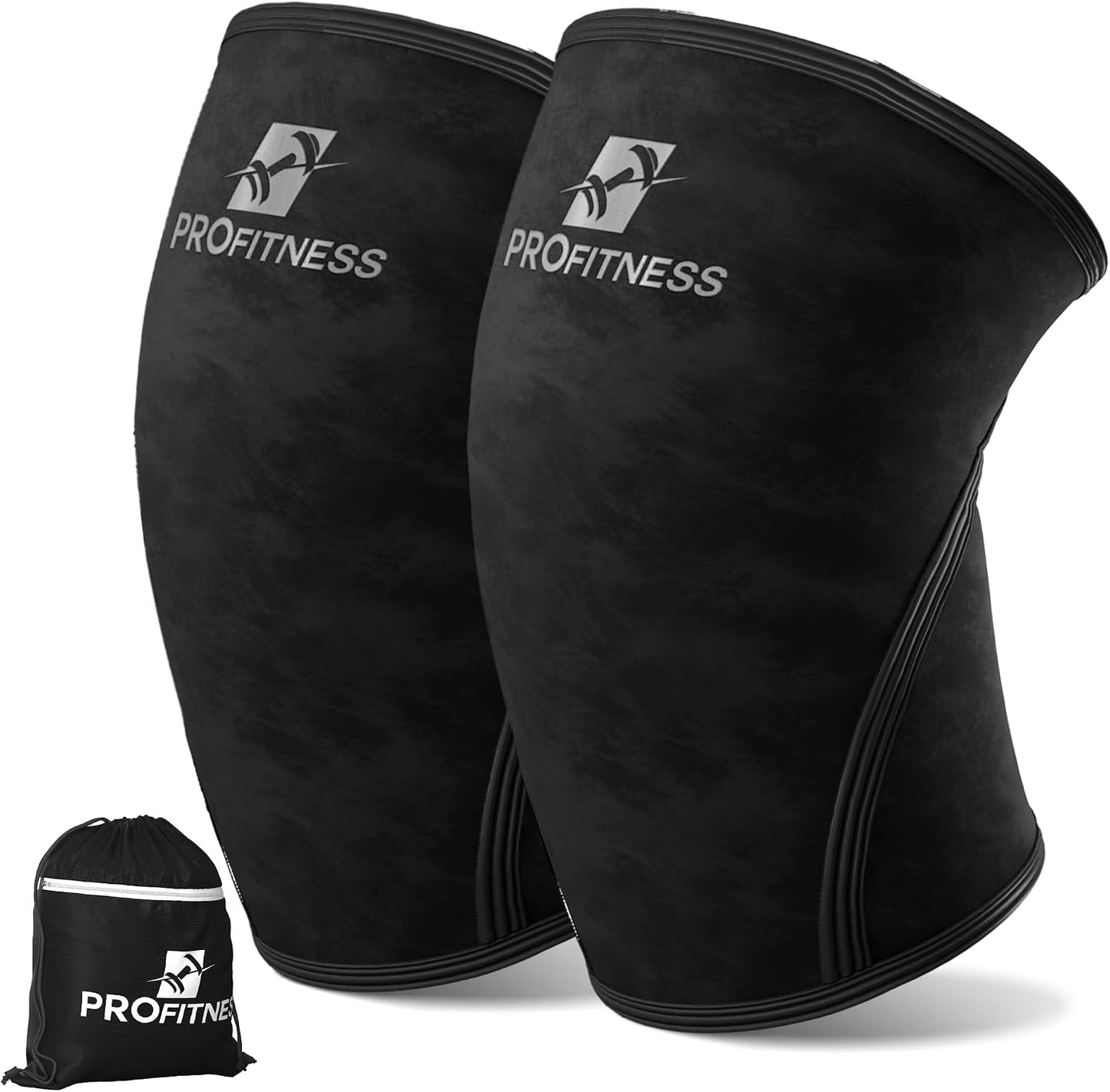 ProFitness Lifting Knee Sleeves Men & Women - High-Performance Knee Sleeves for Men & weight lifting belt for men Women Weightlifting (Black/Black, Large)