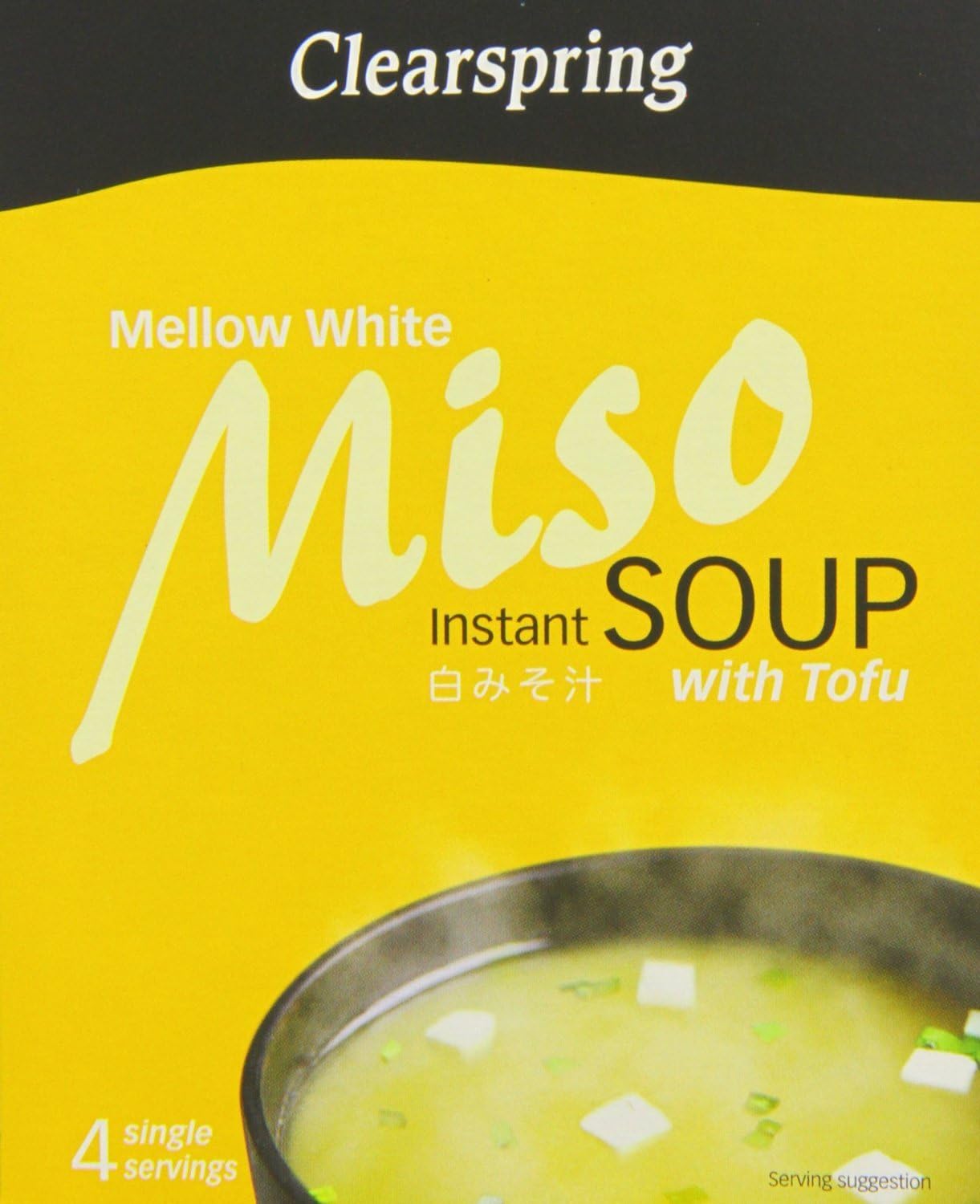 Clearspring Organic White Miso Instant Soup with Tofu (4 per pack - 40g) - Pack of 6
