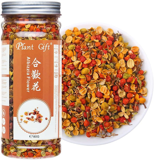 PlantGift Albizia Julibrissin Blooming Tea Flowers 80G / 2.82oz 合欢花, Help Sleep, Loose Leaf Tea, Sweet Tea, Detox Tea, Albizia Tea