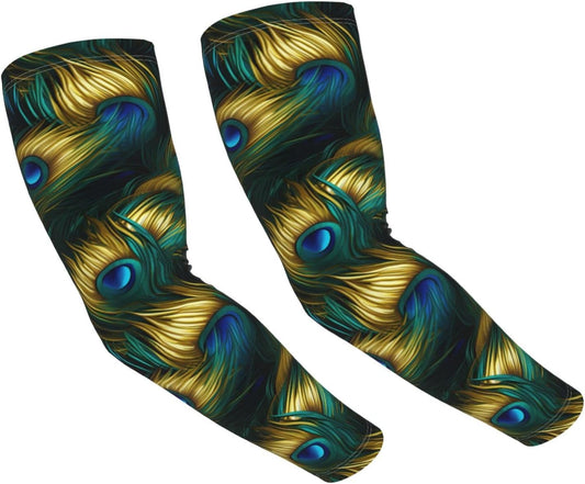 Black And Golds Ink Marble Arm Sleeves For Men And Women,Breathable Cooling For Daily Wear Work Cover Sleeves