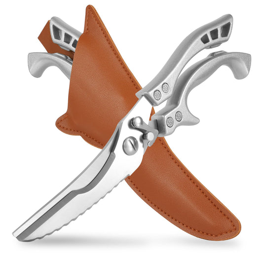 ANDONG Upgrade Heavy Duty Stainless Steel Kitchen Scissors - Professional Poultry Shears for Bone, Meat, Chicken, Fish, Turkey, Vegetables,Spring Loaded Multipurpose Ultra Sharp Utility Scissors