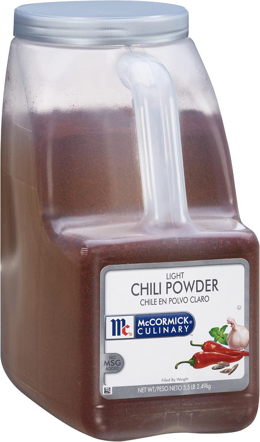 McCormick Culinary Light Chili Powder, 5.5 lb - One 5.5 Pound Container of Bulk Chili Powder for Cooking, Perfect in Tex-Mex and Mexican Cuisines