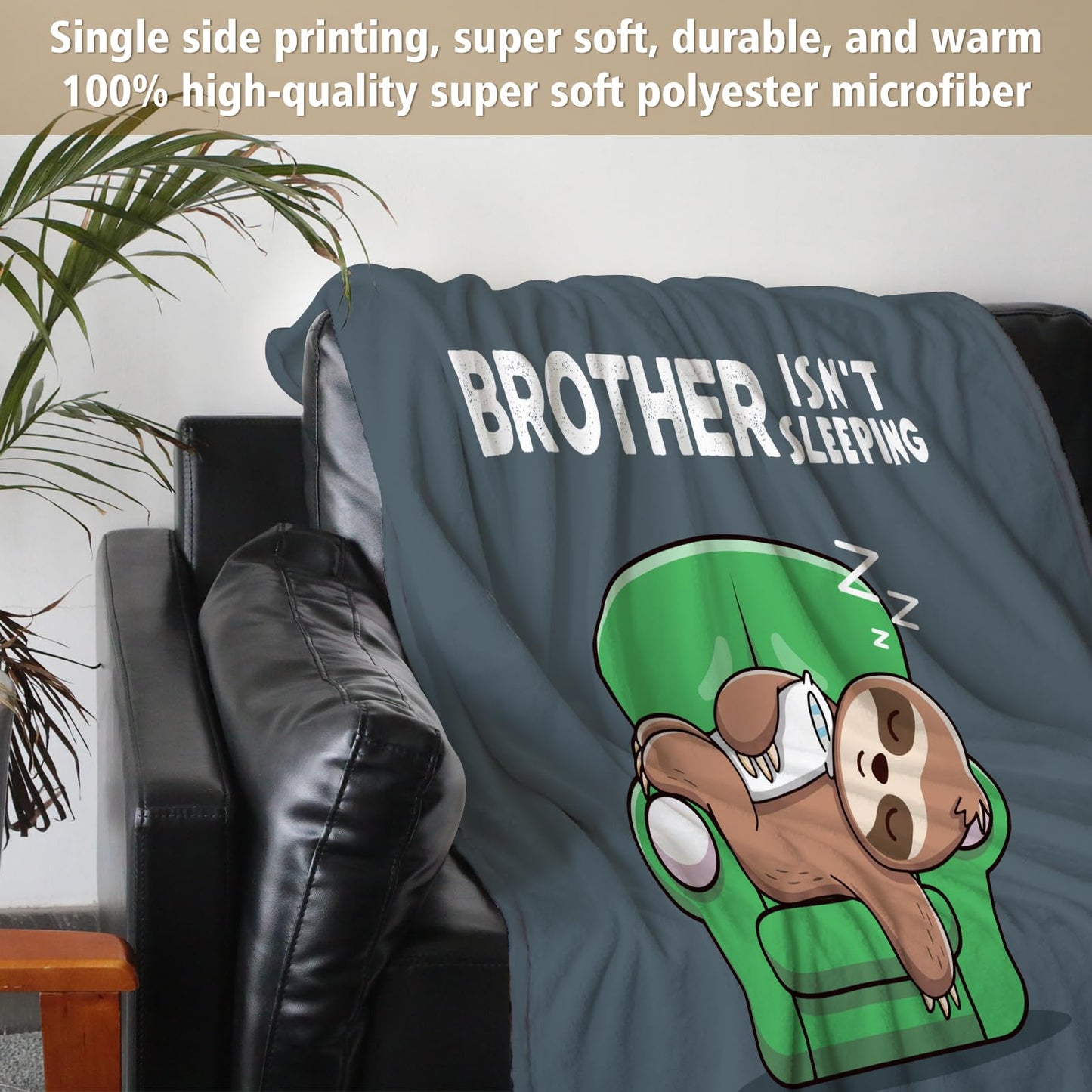 Funny Gifts for Brother, Brothers Birthday Gifts, Brother is Not Sleeping Blanket, Big Brothers Gift from Sister for Christmas Fathers Day, 60" x 50"