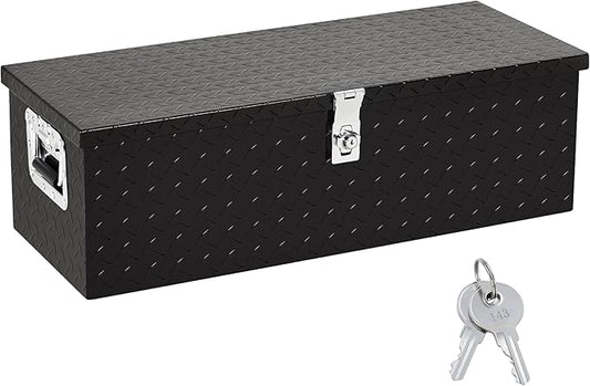 Garvee 30 in Heavy Duty Aluminum Diamond Plated Tool Box Pick Up Truck Bed RV Trailer Toolbox Square Storage Organizer with Side Handle, Lock and Keys, Waterproof -30 in x 13 in x 10 in