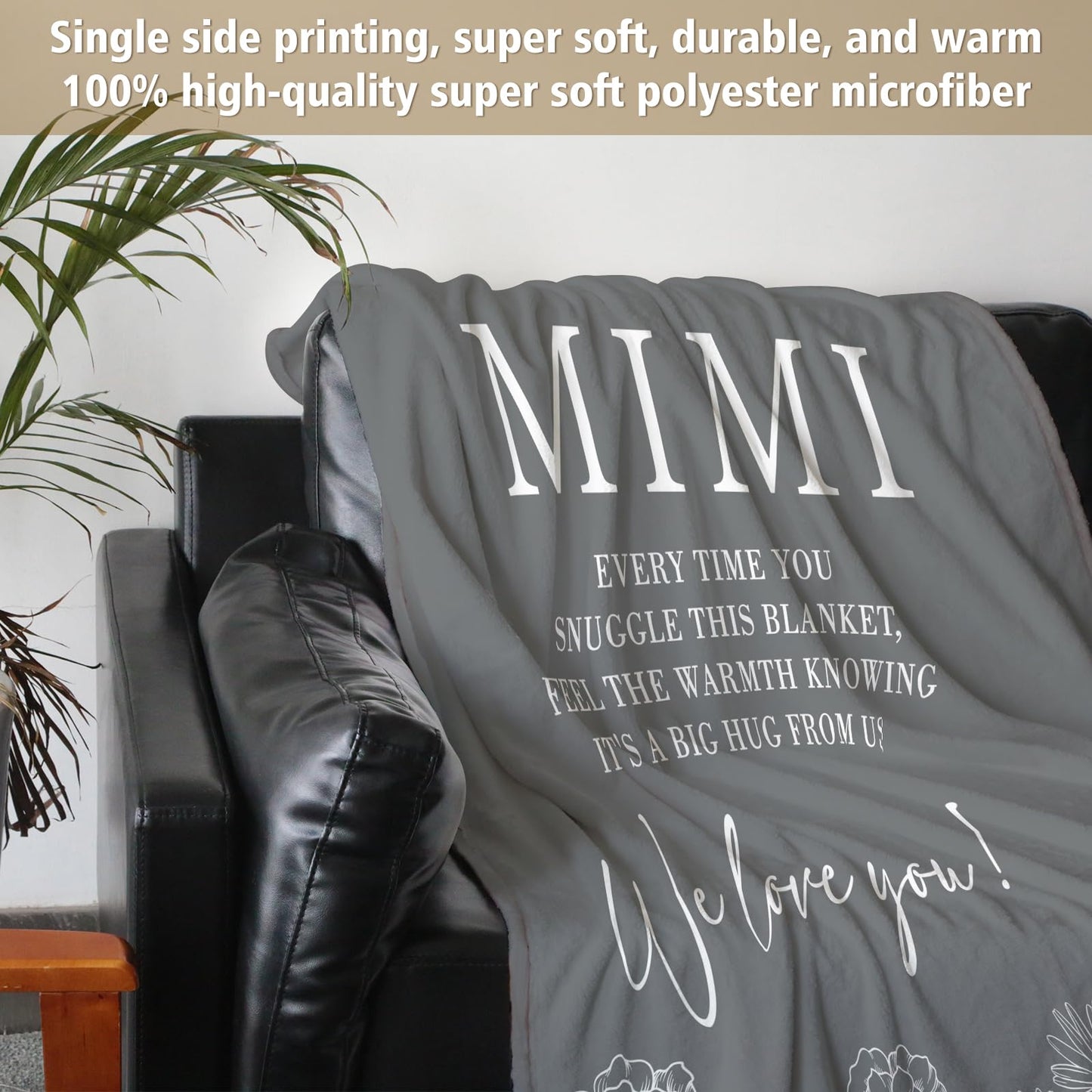 Mimi Gifts for Grandma, Gifts for Mimi Blanket, Mimi Birthday Gift from Grandkids, to My Mimi Grandma Blanket 50" x 60"