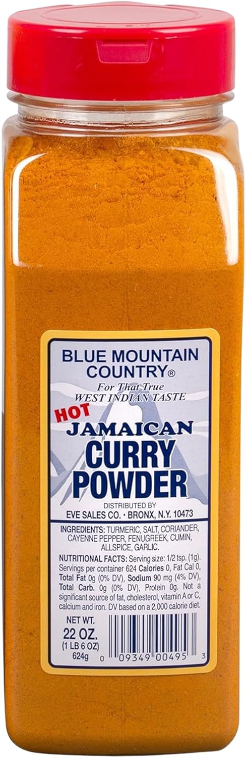 Blue Mountain Country Hot Jamaican Curry Powder, 22 Ounce - Authentic West Indian Curry Spice Blend – Caribbean Seasoning for Chicken, Meat, Seafood, Vegetables, Soups & Stews