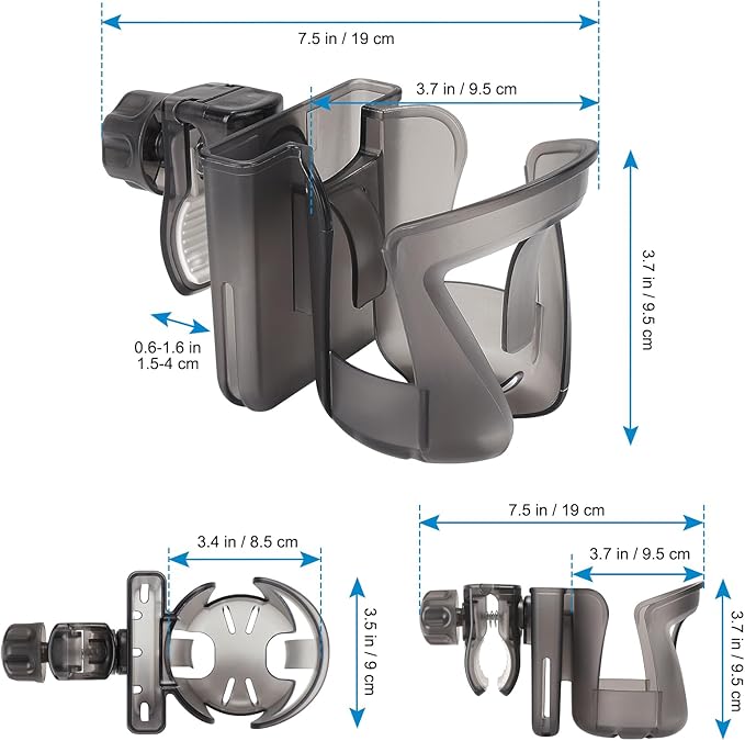 Accmor 2-in-1 Walker Cup Holder with Phone Holder, Wheelchair Cup Holder, Rollator Cup Holder, Cup Phone Holder for Walker, Wheelchair, Rollator, Mobility Scooter