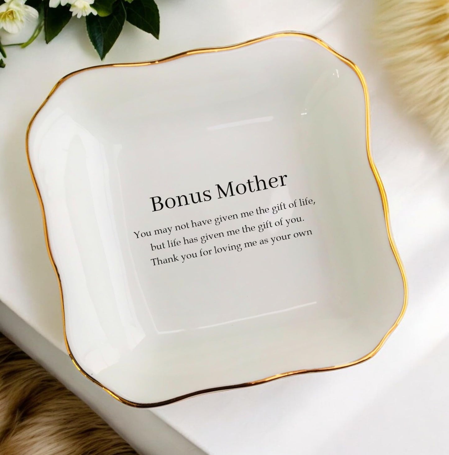 BAT TRANG Ceramic Jewelry Dish, When I Fell In Love With Your Son Ring Dish, Mother In Law Gift From Daughter In Law, Wedding Gift For Mother Of The Groom, Gift From Bride (Bonus Mom)