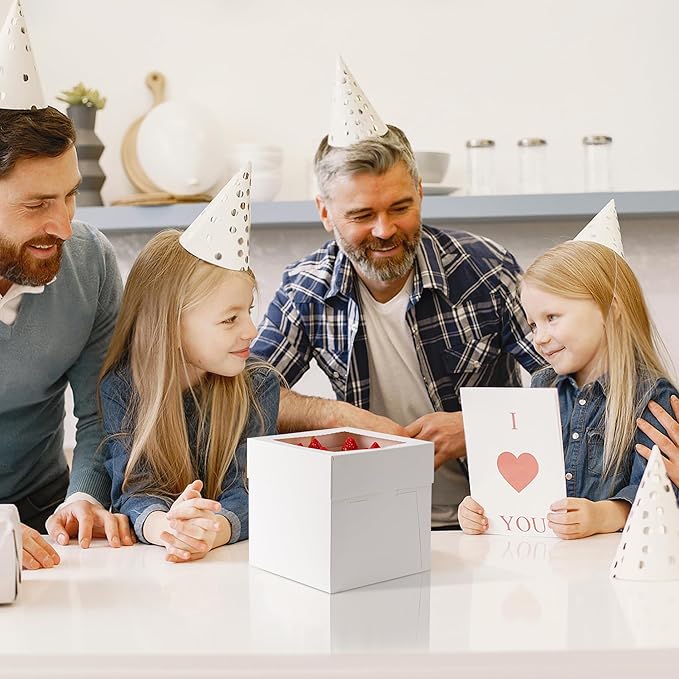 10 Pack Cake Boxes 8 Inch, 8x8x8 Inches Tall Cake Large Box, Disposable Cakes Transport Containers with Lids, Bakery Boxes with Large Window, for Cookies Pies Cupcakes Pastry-Wedding, Birthday, Party