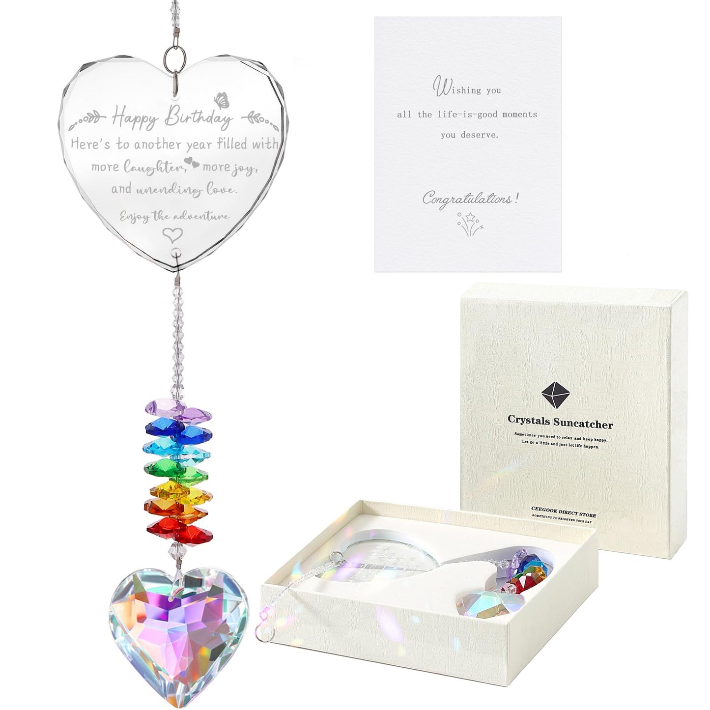 Birthday Gifts for Women, K9 Crystal Suncatcher Birthday Gifts for Friend Sister Mom