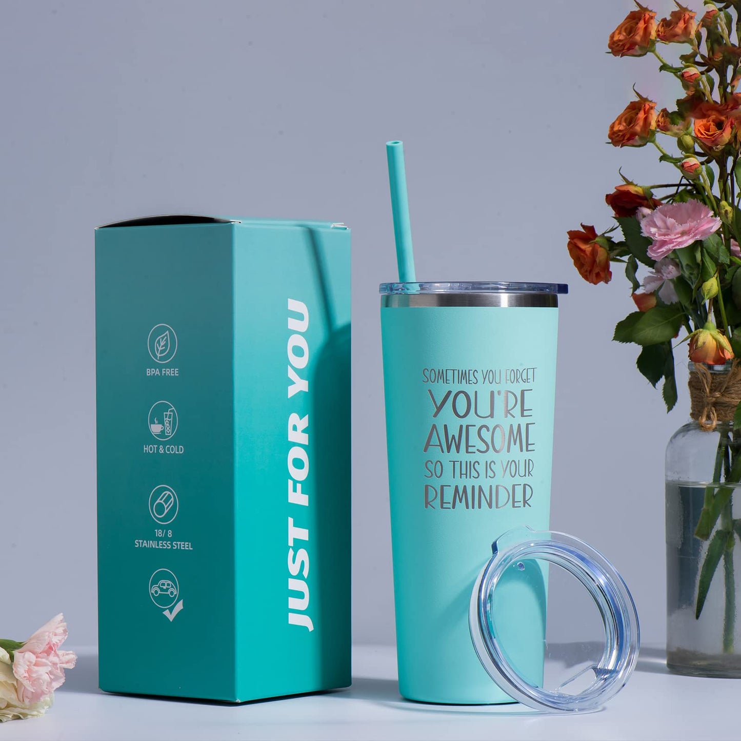 Inncup Birthday Gifts for Women, Appreciation Inspirational Gift for Her, Friendship Thank You Gifts, You Are Awesome Gift for Women, Friends, Sister, Mom - 22oz Tumbler