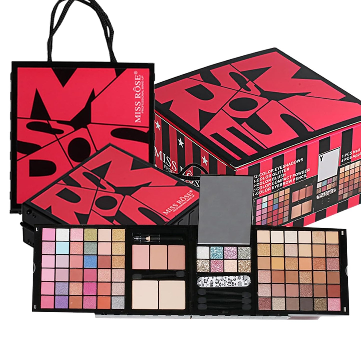 Makeup Sets, Multifunction Makeup Palettes with Mirror, 72 Color Eyeshadows/Compact Powder/Sequins/Bronzing Powder/Highlighter/Lip Color, Makeup kit for Women Full Kit - #C