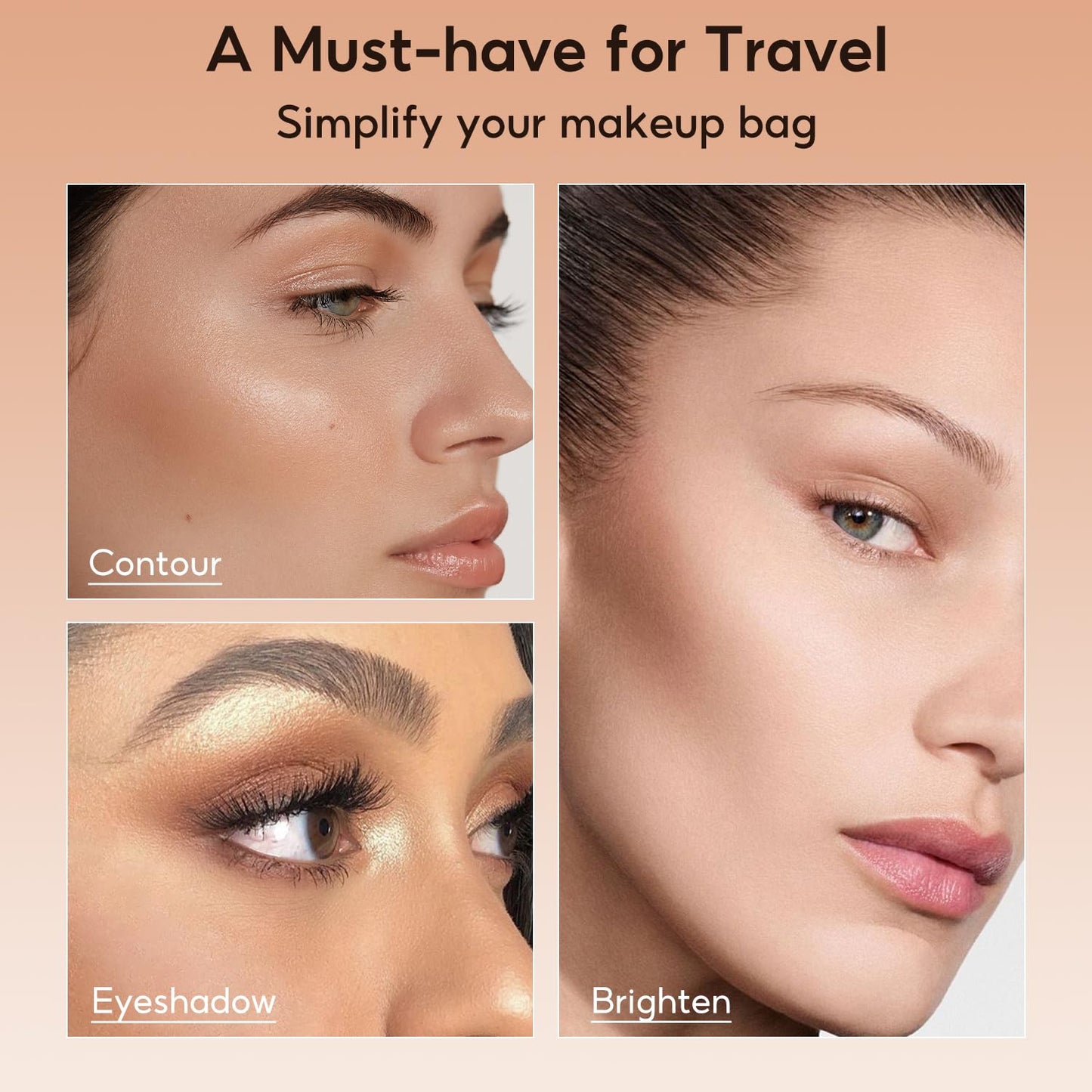 Highlight Contour Makeup Palette Effortless Blending Matte Shimmer Highlighter Palette and Bronzer Powder for Warm Toned Skin