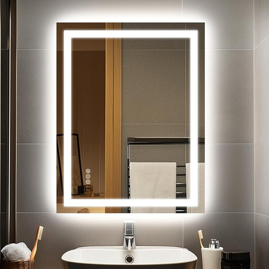 28x20 LED Bathroom Mirror with Lights â Anti-Fog, Dimmable, Backlit & Front Lit Lighted Vanity Mirror for Wall â Smart Bathroom Mirror with Memory Function, Shatterproof Tempered Glass