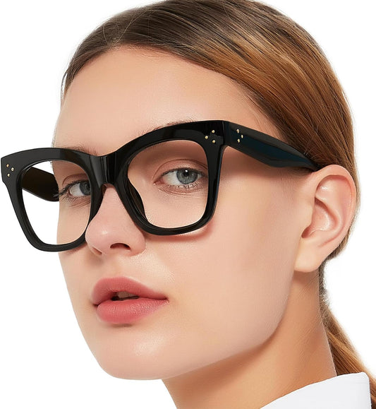 OCCI CHIARI Oversized Reading Glasses for Women 1.50 Fashion Readers 1.0 1.25 1.50 1.75 2.0 2.25 2.50 2.75 3.0 3.5 4.0(Black, 1.50)