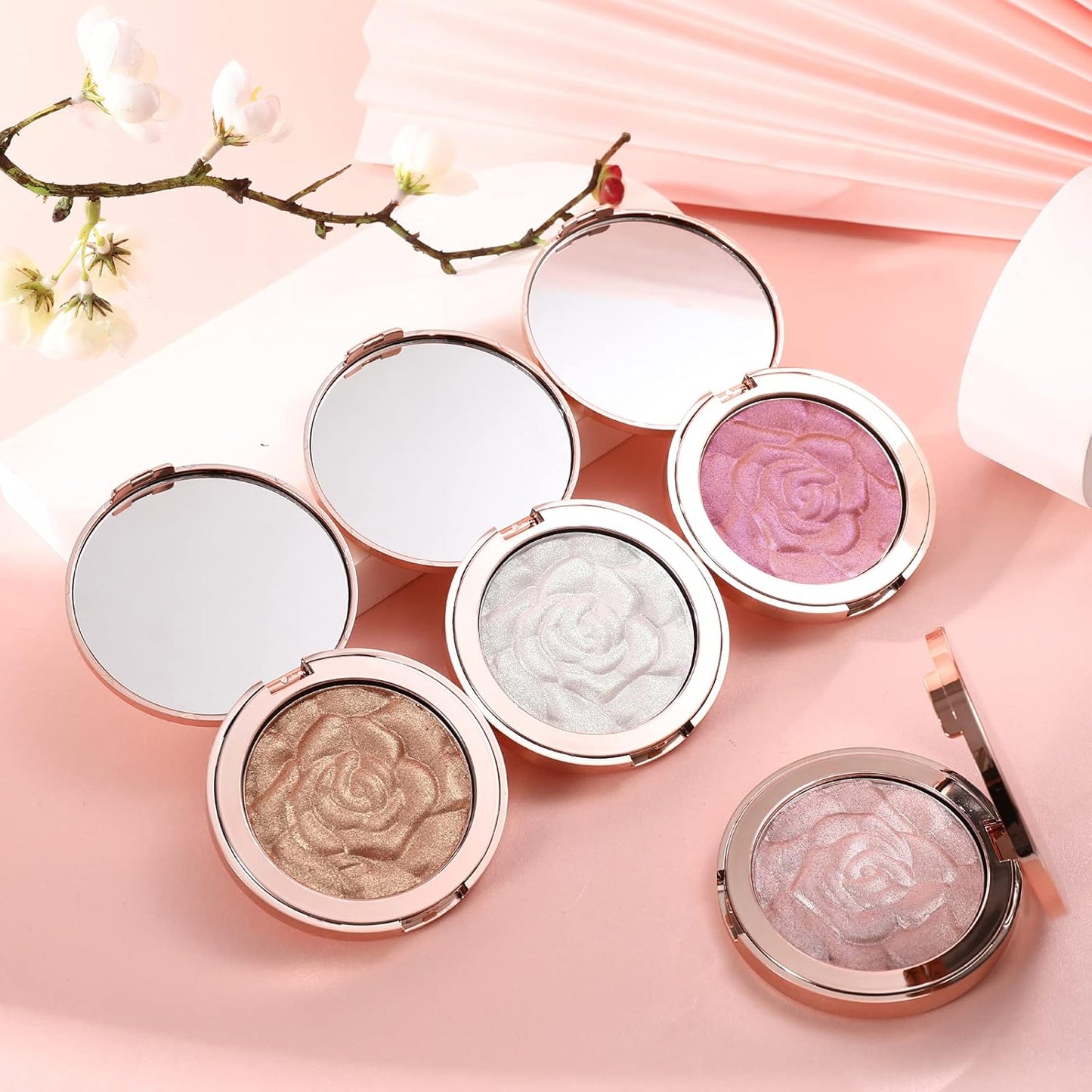 Highlighter Makeup, Cream Highlighter, Face Highlighter, Long Lasting Glitter Highlighter Makeup Palette - Silver White Highlighter