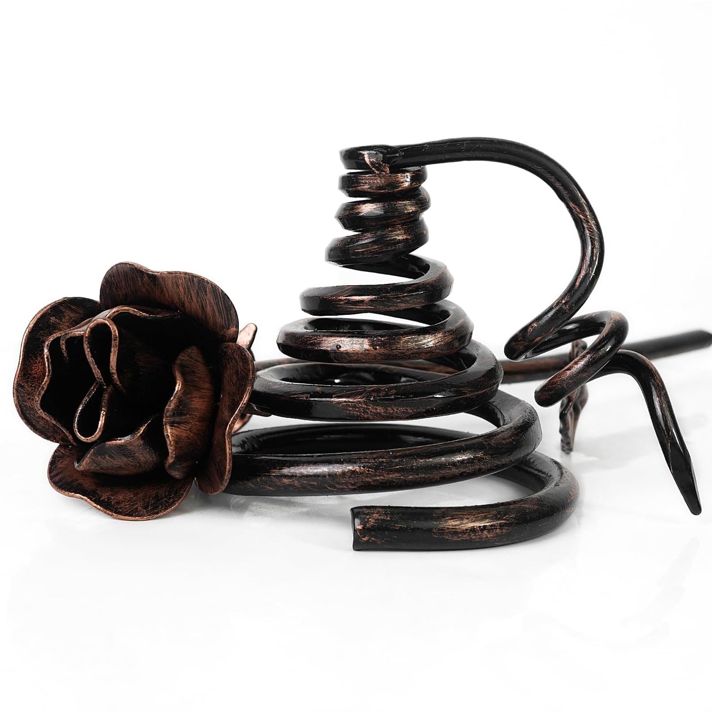 DreamsEden Romantic 7th Anniversary, Resin Modern Couple Sculpture & Metal Rose with Stand - Wedding Anniversary Birthday Valentine's Day Gifts for Wife Girlfriend