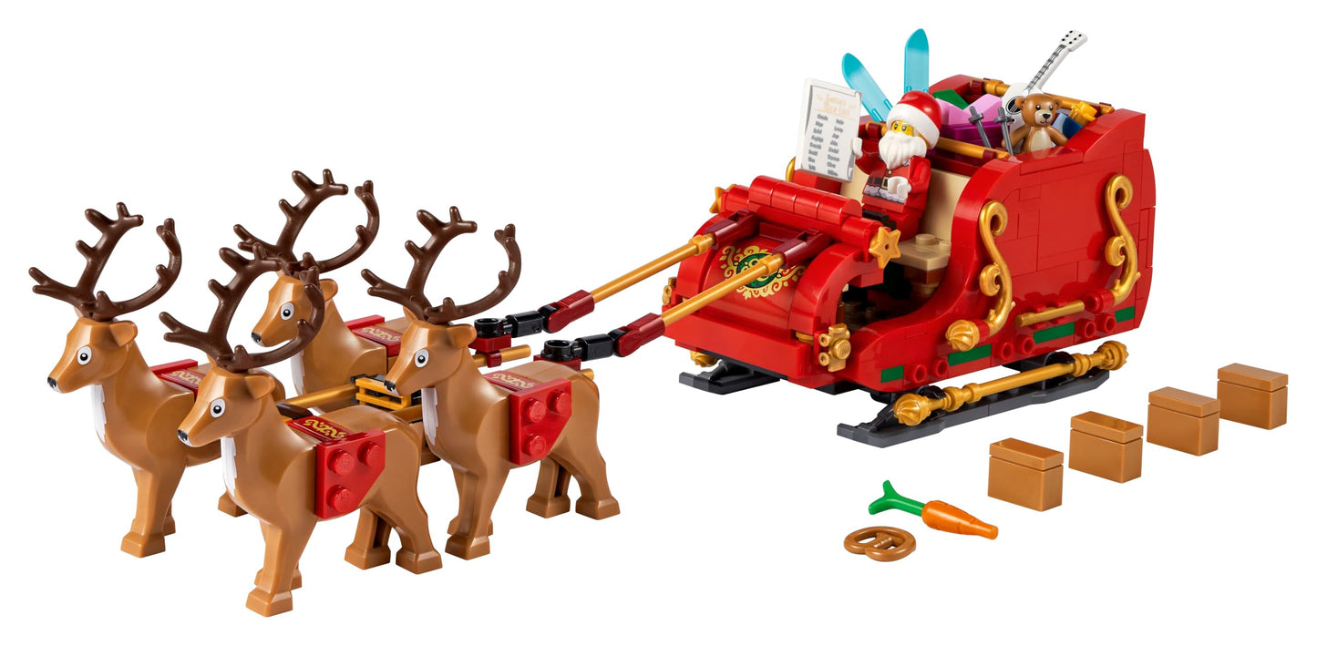 LEGO Santa's Sleigh - Building Toys for Kids, Boys & Girls, Ages 9+ - Indoor Christmas Decorations for Home W/Santa Claus Figurine & Reindeer - Gifts for Boys & Girls - 40499