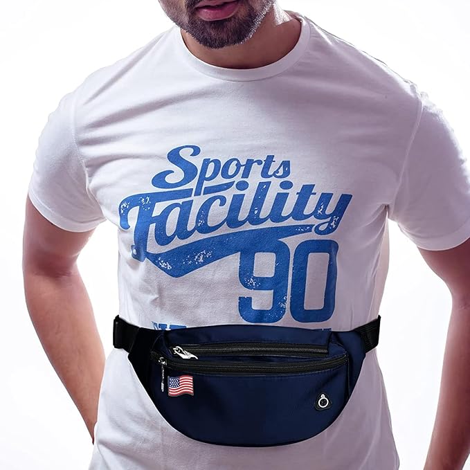 Fanny Packs for Men and Women, Waterproof Sports Waist Pack Bag for Travel Hiking Running Hands-free