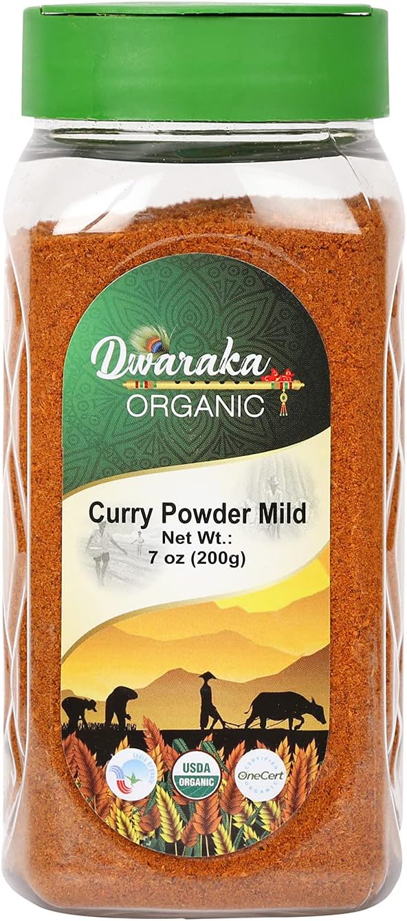 Dwaraka Organic - Curry Powder Mild, 7oz, Healthy, Organic, Non GMO, All Natural